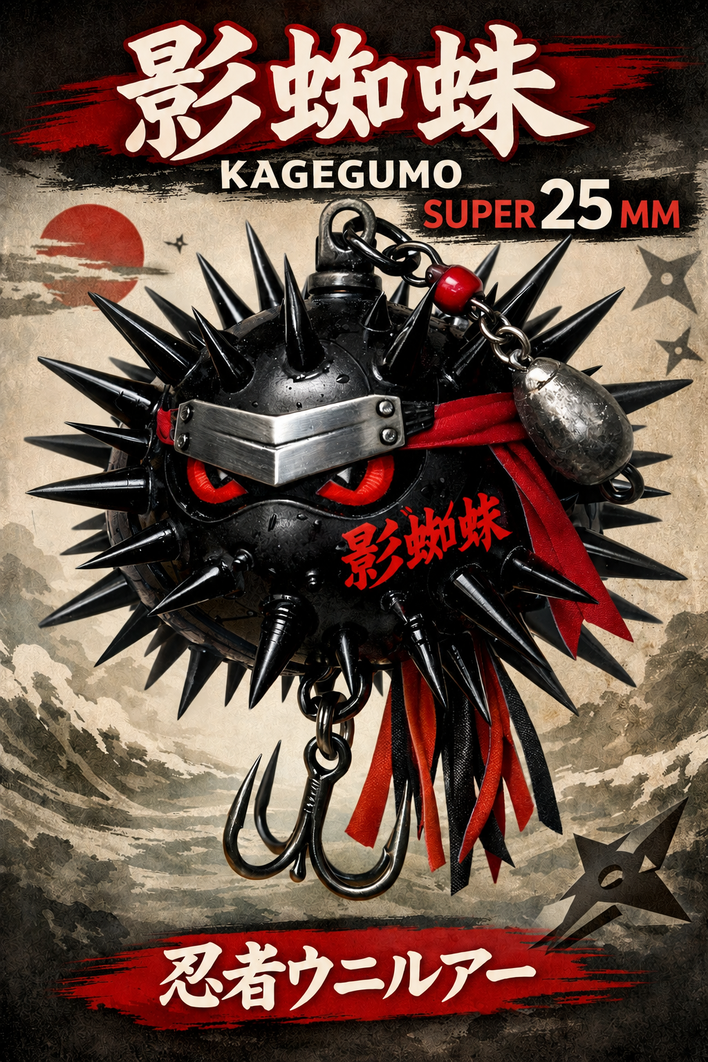25mm Waterbug's Kagegumo Shadow Spider Coike Style Urchin Bait
